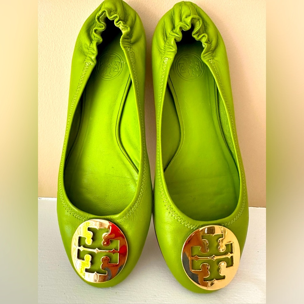 Tory Burch Minnie Flats 8.5 Green